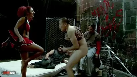 Interracial sex orgy for Daisy Ducati who enjoys three cocks just for her photo 01