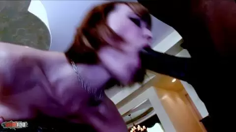 Dana Dearmond Redhair Babe in Lingerie Takes Rico Strong Big Black Cock Deep in Her Ass Interracial photo 05