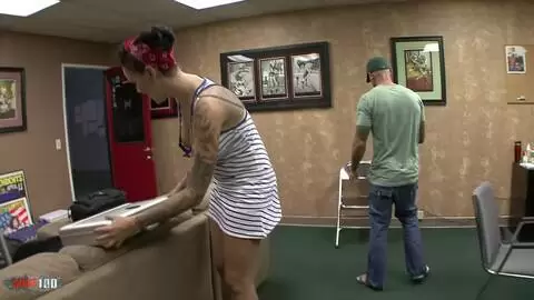 Tattooed Babe Emily Parker Takes on Barry Scott's Big Cock in a Hardcore Pussy-Fucking Session photo 01