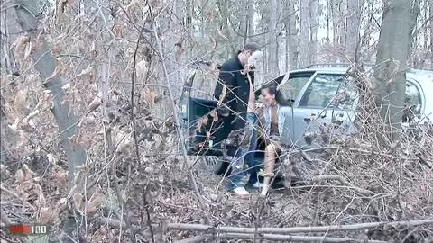 Anal car fuck in the woods with beautiful Nataly Lancaster photo 02