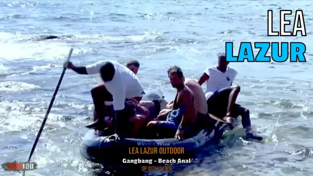 Lea Lazur Outdoor Gangbang - Beach Anal DP with 3 Men