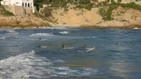 Pretty blonde Val stripping in the rocks 