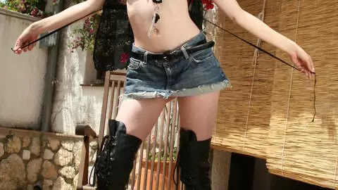 Lovely teen brunette Vladana doing a hot striptease on the terrace  photo 8