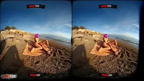 3D VR fuck on the beach with the sublime Romanian Yasmin Daferro photo 02