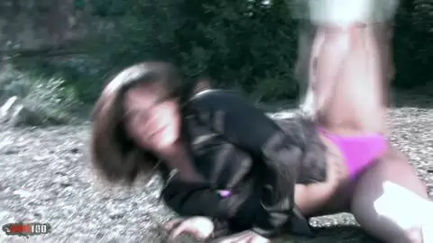 Yesenia in a fabulous striptease in front of a magnificent castle. photo 03